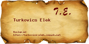 Turkovics Elek névjegykártya