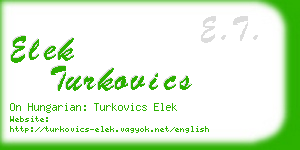 elek turkovics business card